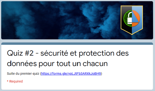 Capture d'écran du quiz disponible sur ce lien