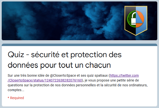 Capture d'écran du quiz disponible sur ce lien